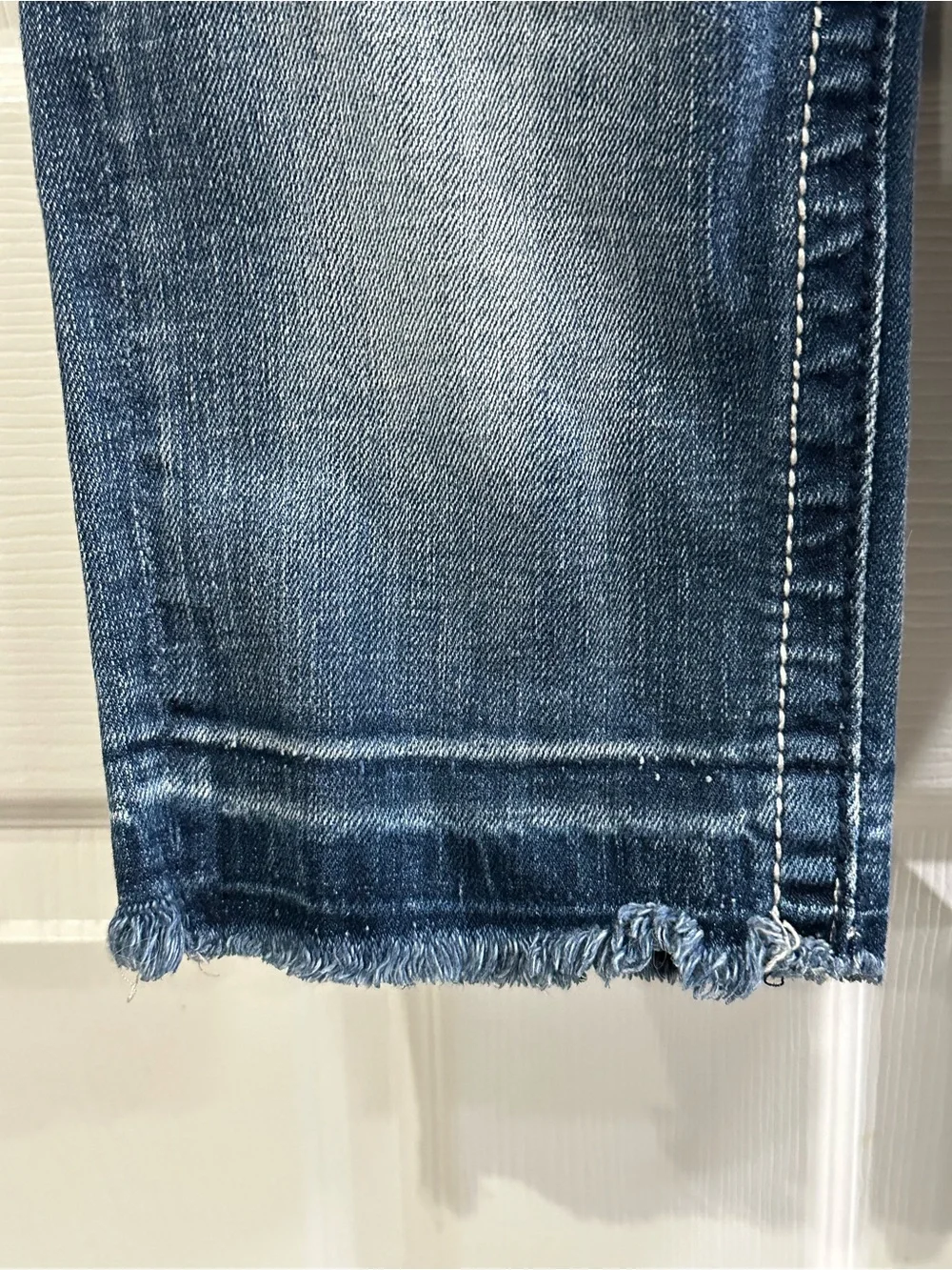 Miss Me Distressed Dark Blue Denim Bermuda Shorts